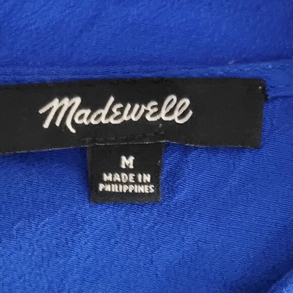 Madewell Sleeveless V-Neck Top Womens Size M Blue High-Low Hem Style G5415 - Picture 5 of 7